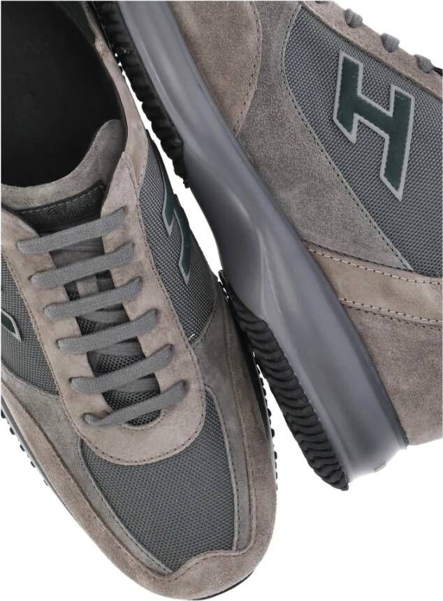 Hogan Bruine Sneakers met Tech Fabric Brown Heren