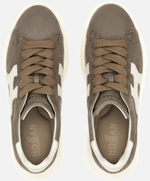 Hogan Bruine sneakers met witte zool Brown Dames