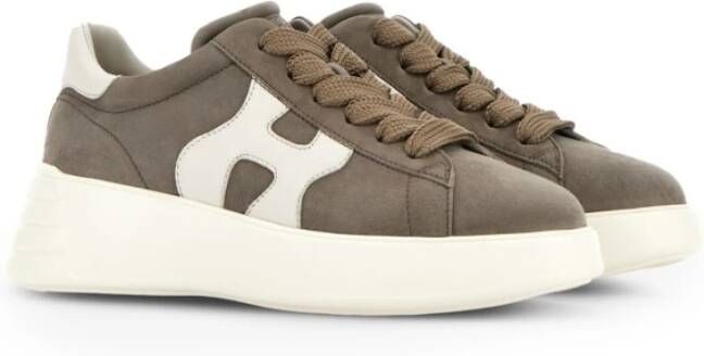 Hogan Bruine sneakers met witte zool Brown Dames