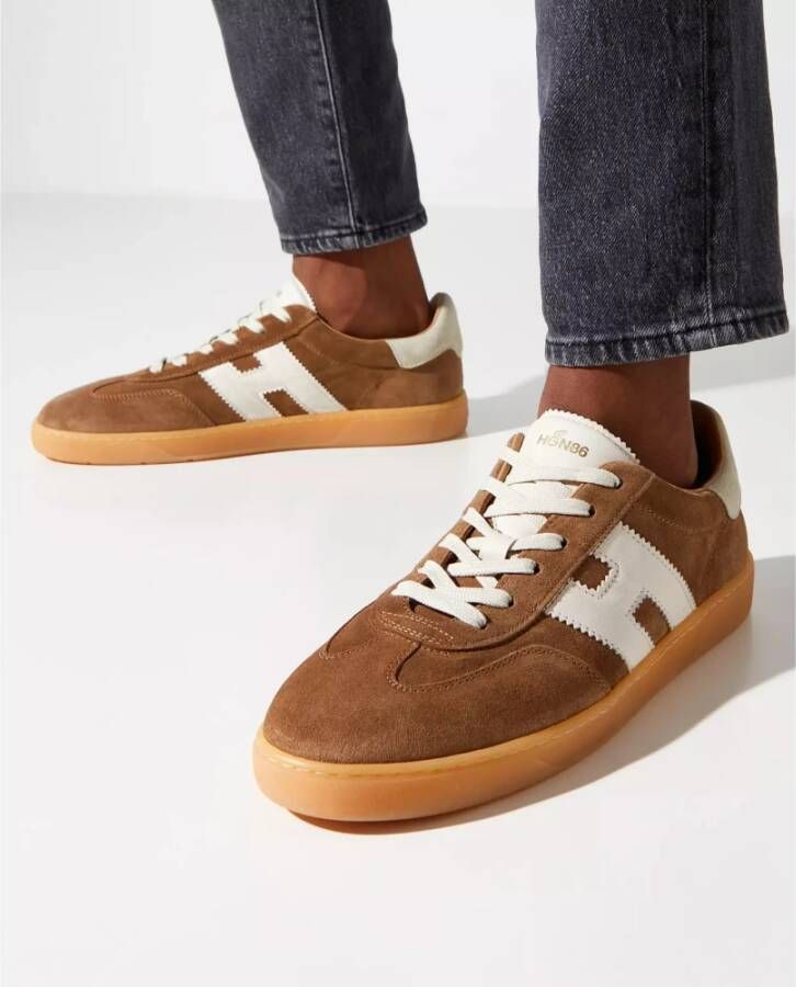 Hogan Bruine Suède Contrast Sneakers Brown Heren