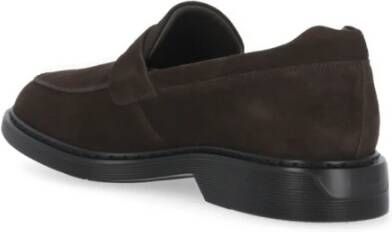 Hogan Bruine Suède Leren Loafers met Monogram Brown Heren