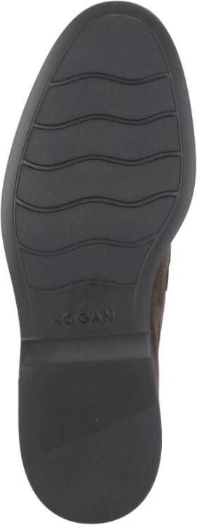 Hogan Bruine Suède Leren Loafers met Monogram Brown Heren