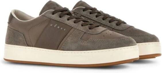 Hogan Bruine Suède Leren Sneakers Brown Heren