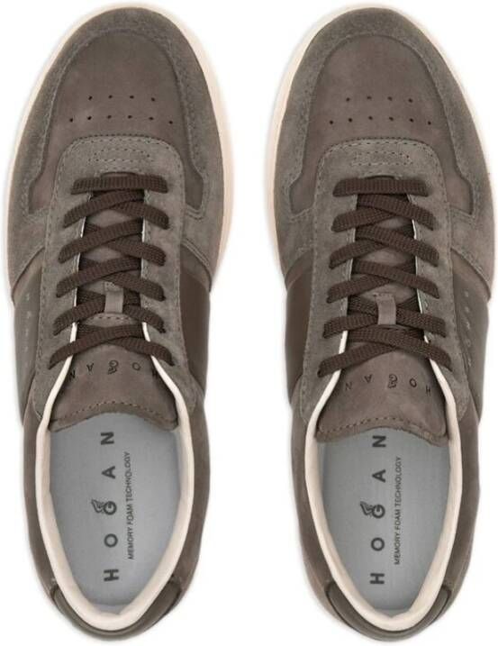 Hogan Bruine Suède Leren Sneakers Brown Heren