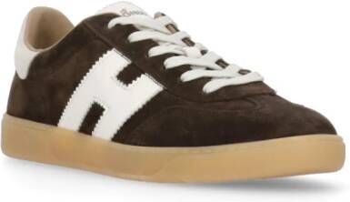 Hogan Bruine Suède Leren Sneakers Ronde Neus Brown Heren