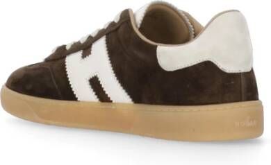 Hogan Bruine Suède Leren Sneakers Ronde Neus Brown Heren