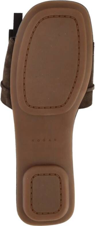 Hogan Bruine Suède Sandalen met Franjes Brown Dames