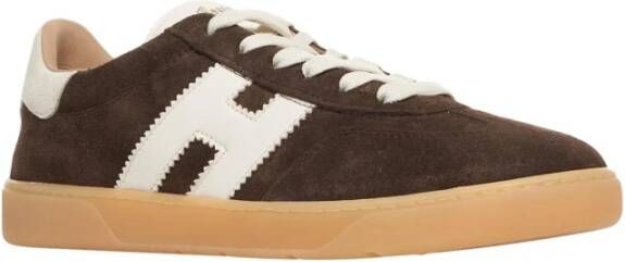 Hogan Bruine Suède Sneakers Cool Stijl Brown Heren