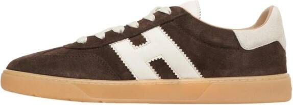 Hogan Bruine Suède Sneakers Cool Stijl Brown Heren