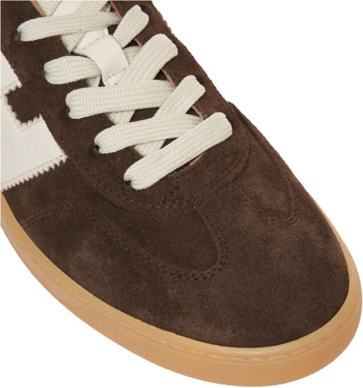 Hogan Bruine Suède Sneakers Cool Stijl Brown Heren