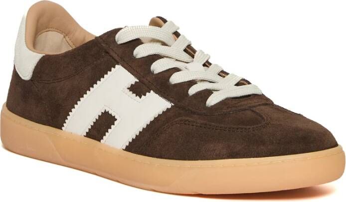 Hogan Bruine Suède Sneakers Cool Stijl Brown Heren