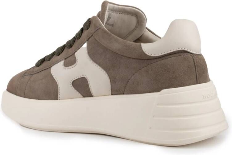 Hogan Bruine Suède Sneakers Leren Details Brown Dames