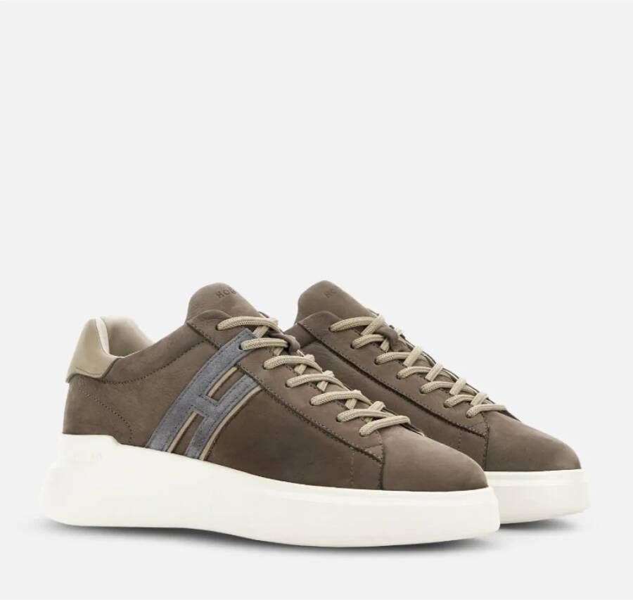 Hogan Bruine Suède Sneakers met Nubuck H Brown Heren