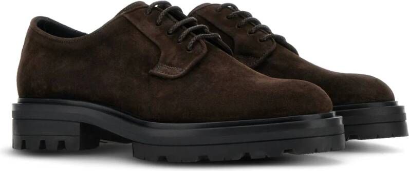 Hogan Bruine Suède Sneakers met Zacht Voetbed Brown Heren