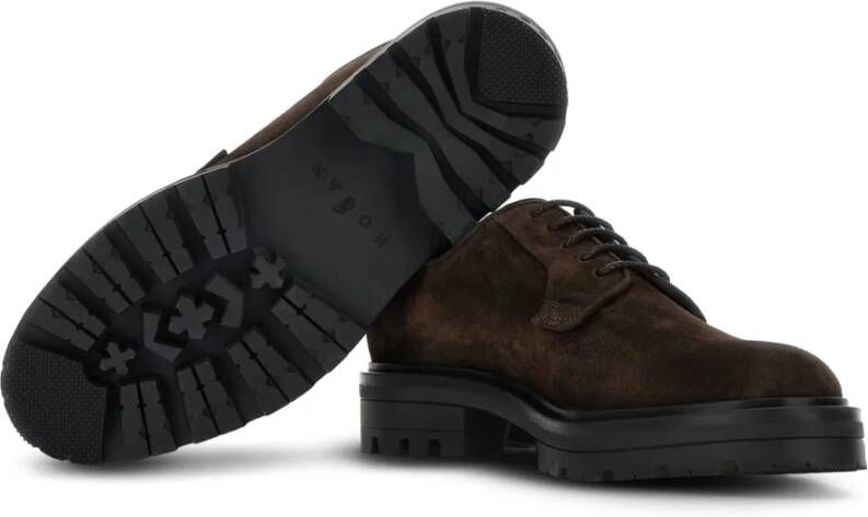 Hogan Bruine Suède Sneakers met Zacht Voetbed Brown Heren