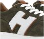 Hogan Bruine Suède Sneakers Veters Wit Green Heren - Thumbnail 4