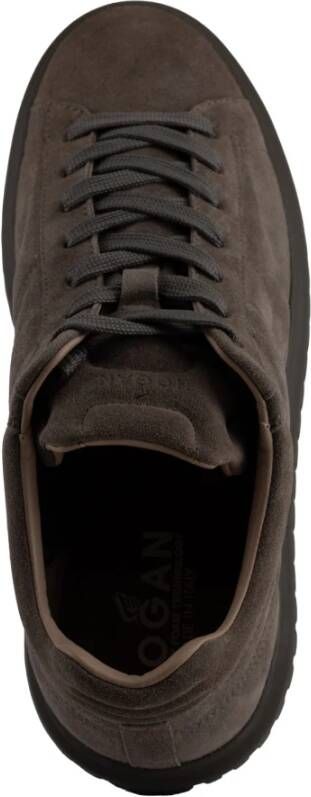 Hogan Bruine Suède Veterschoenen Sneakers Brown Heren