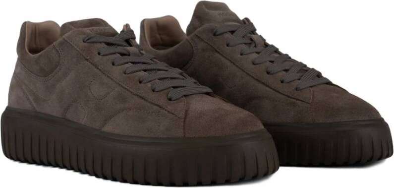 Hogan Bruine Suède Veterschoenen Sneakers Brown Heren