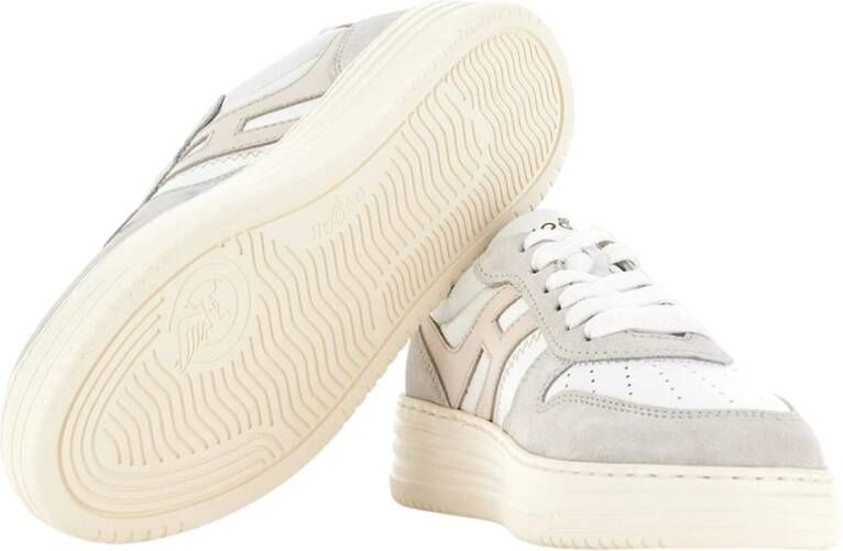 Hogan Monogram Leren Sneakers Beige Dames