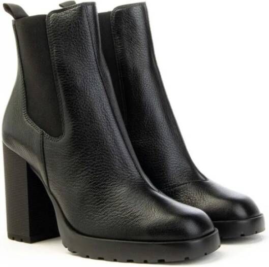 Hogan Chelsea Boot voor dames met opvallend H-vormig profiel en hoge hak Zwart Dames