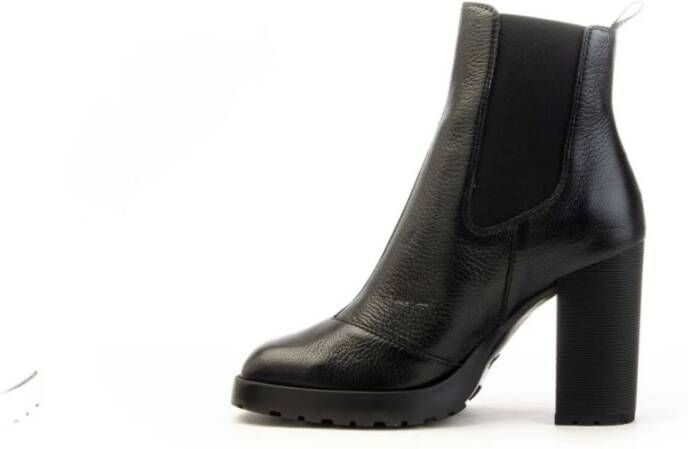 Hogan Chelsea Boot voor dames met opvallend H-vormig profiel en hoge hak Zwart Dames