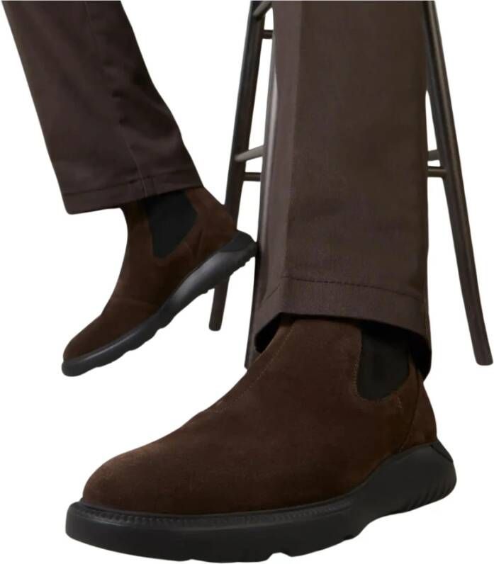 Hogan Chelsea Boot voor Heren Perfecte Mix van Stedelijke Elegantie en Sportiviteit Brown Heren