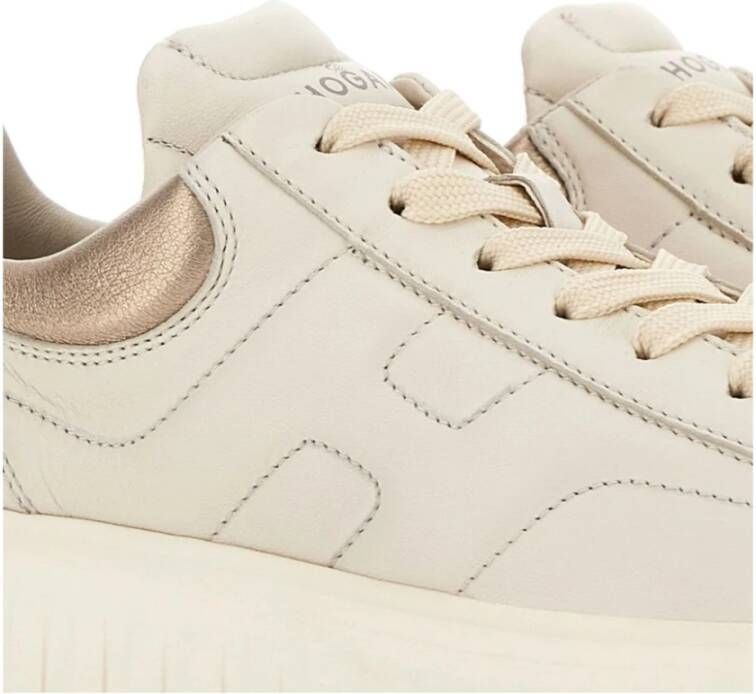 Hogan Chunky Sneakers met Geborduurd Logo Beige Dames