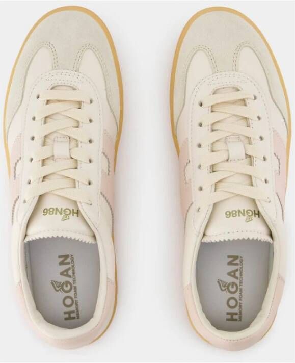 Hogan Coole Leren Sneakers Beige Dames