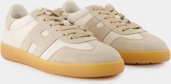 Hogan Coole Leren Sneakers Beige Dames