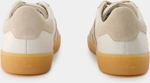 Hogan Coole Leren Sneakers Beige Dames