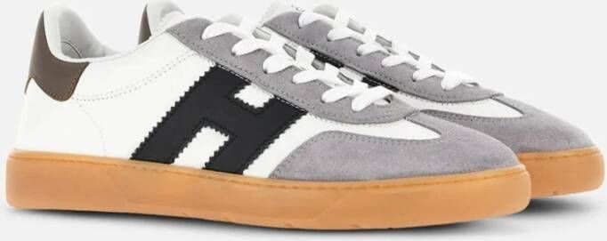 Hogan Coole Leren Witte Sneakers Memory Foam Multicolor Heren