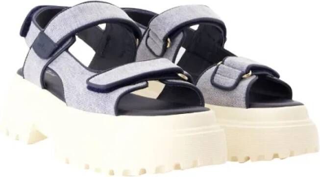 Hogan Cotton sandals Blue Dames