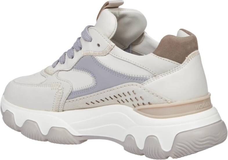 Hogan Crème Hyperactieve Sneakers met Multicolor Inzetstukken Beige Dames