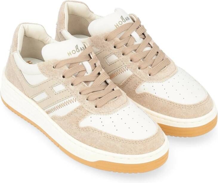 Hogan Beige Denim Sneaker Model H630 Multicolor Dames