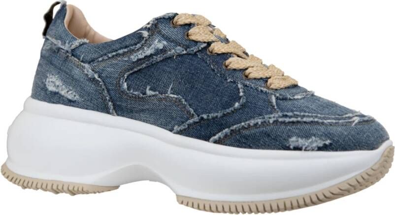 Hogan Denim Stijl Veterschoenen Blue Dames