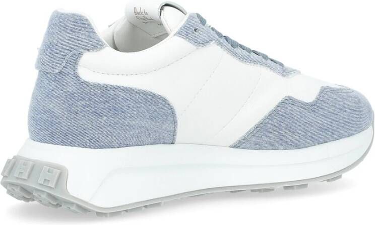 Hogan Denimblauwe Sneakers met Wit Leer Blue Dames