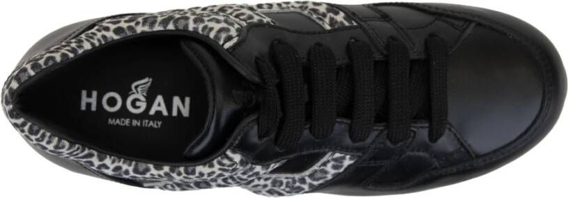 Hogan Dierenprint Veterschoenen voor Dames Black Dames