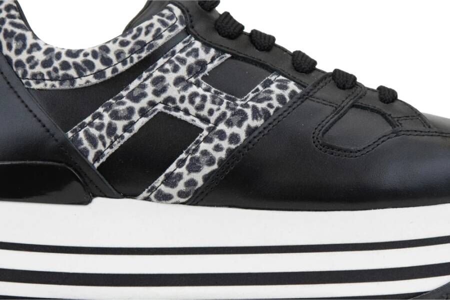 Hogan Dierenprint Veterschoenen voor Dames Black Dames