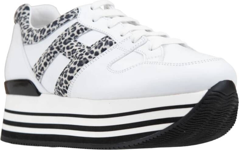 Hogan Dierenprint Veterschoenen voor Dames White Dames