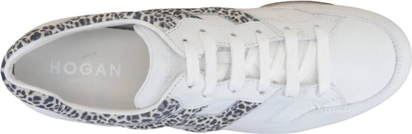 Hogan Dierenprint Veterschoenen voor Dames White Dames