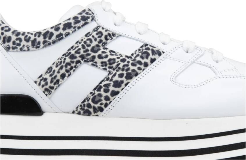 Hogan Dierenprint Veterschoenen voor Dames White Dames