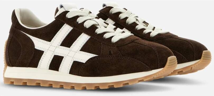 Hogan Donkerbruine Suède Damessneakers Brown Dames