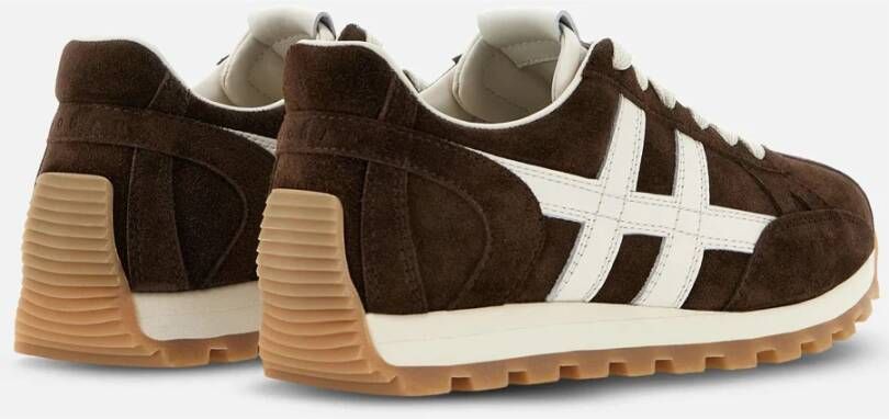 Hogan Donkerbruine Suède Damessneakers Brown Dames