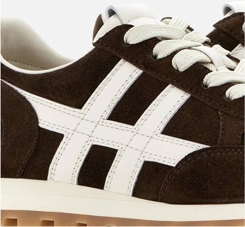 Hogan Donkerbruine Suède Damessneakers Brown Dames