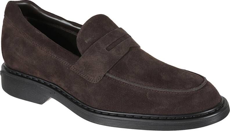 Hogan Ebony Suède Loafer met Memory Foam Brown Heren