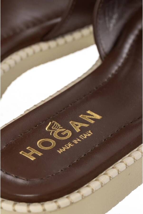 Hogan Flat Sandals Bruin Dames