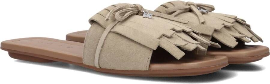 Hogan Fringe Sandaal Slippers Beige Dames