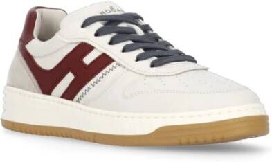 Hogan Gaatjesleren Sneakers met Contrasterende Details White Heren