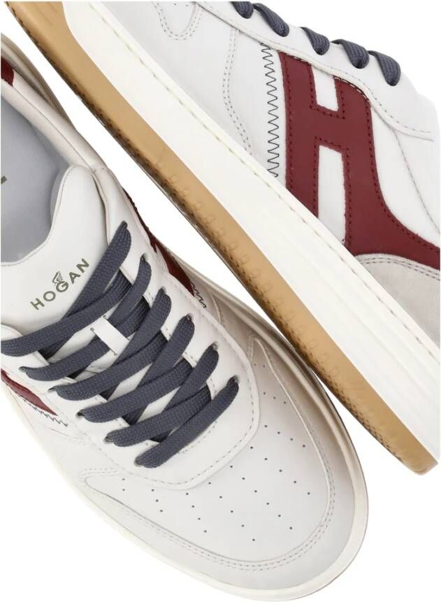 Hogan Gaatjesleren Sneakers met Contrasterende Details White Heren