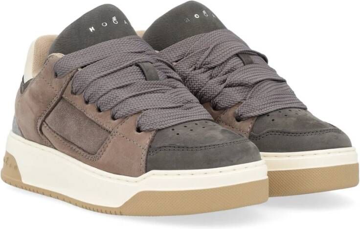 Hogan Gebonden Sneaker in Rood en Zwart Brown Dames